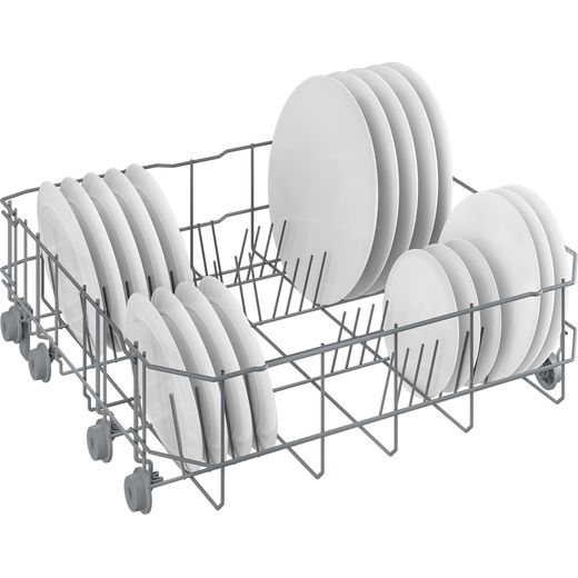 Indesit IN2FE13DT9SUK Full Size Dishwasher Silver - Right tray perspective shot