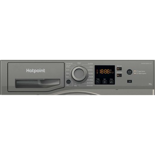 Hotpoint Anti-Stain NSWM 846 GG UK 8kg Washing Machine with 1400 rpm - Graphite - Control panel shot
