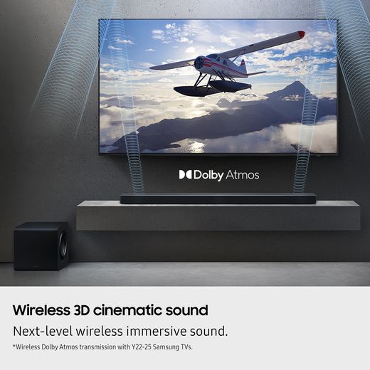 Samsung Q-Series HW-QS700F Bluetooth Soundbar - Obsidian Black - Annotation - 3D cinematic sound