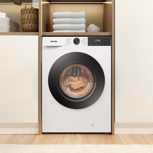 Gorenje G200 Series WG2P114A22/UK 11kg Washing Machine with 1400 rpm - White - Washing machine in room