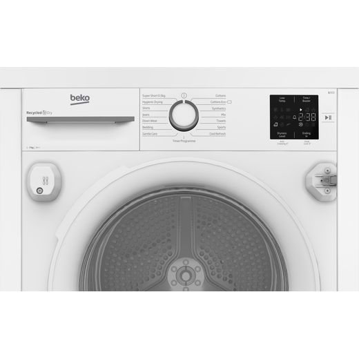 Beko B5T48231RW Integrated Heat Pump Tumble Dryer - White - Control panel shot