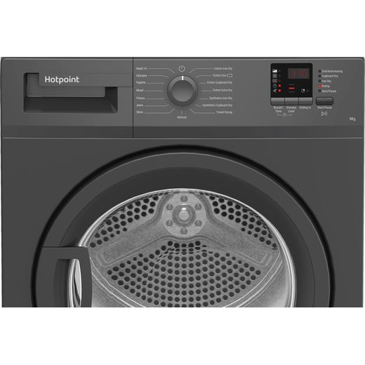 Hotpoint 9Kg Condenser Tumble Dryer - Graphite - Close up shot 