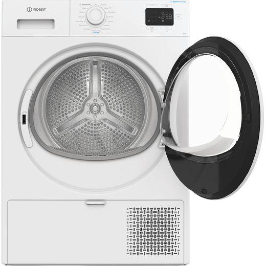 Indesit C YSD 82D WW UK 8Kg Heat Pump Tumble Dryer - White - Door open