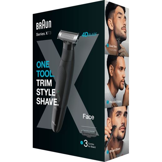 Braun Mens Shaver - Black - left box perpsective shot
