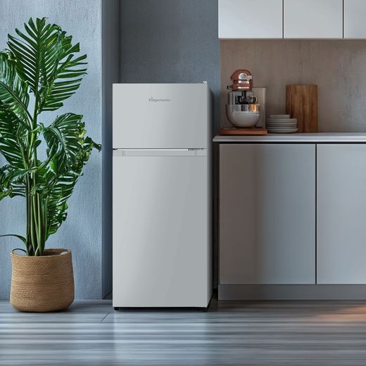 Fridgemaster MTM48120E 117cm 80/20 Small Fridge Freezer - White - fridge in kitchen shot