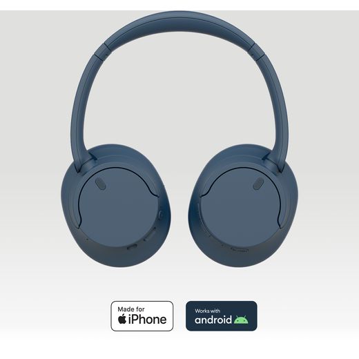 Sony WH-CH720N Wireless Noise Cancelling Over-ear Headphones - Blue - Annotation - Works with apple and android 