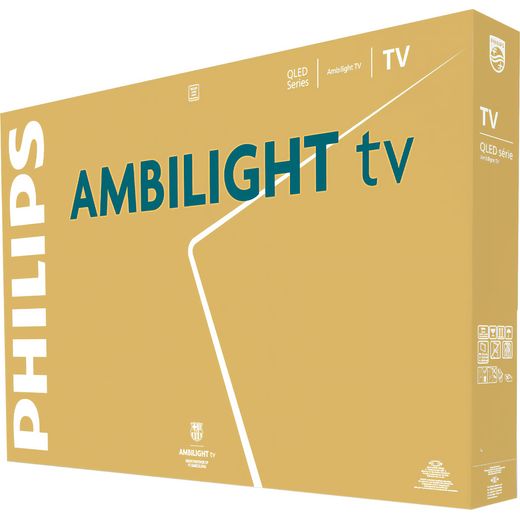 Philips 8500 Series 55" 4K Ultra HD QLED Smart Ambilight TV - Left box perpsective shot
