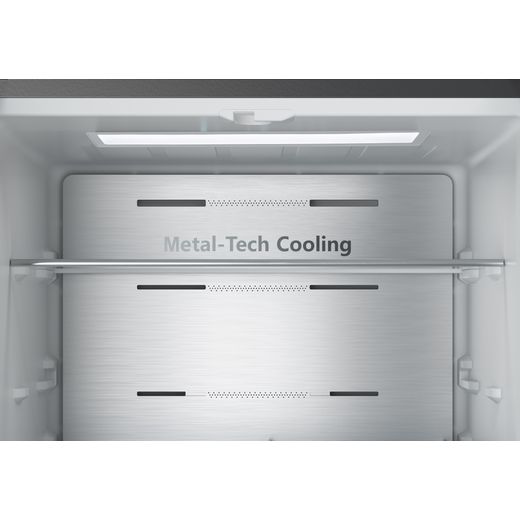 Hisense PureFlat American Fridge Freezer - Stainless Steel - Close up inside shot 