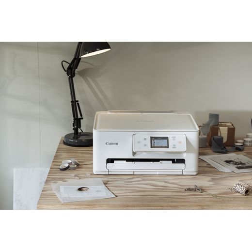 Canon PIXMA TS7650i Printer - White - printer on table shot