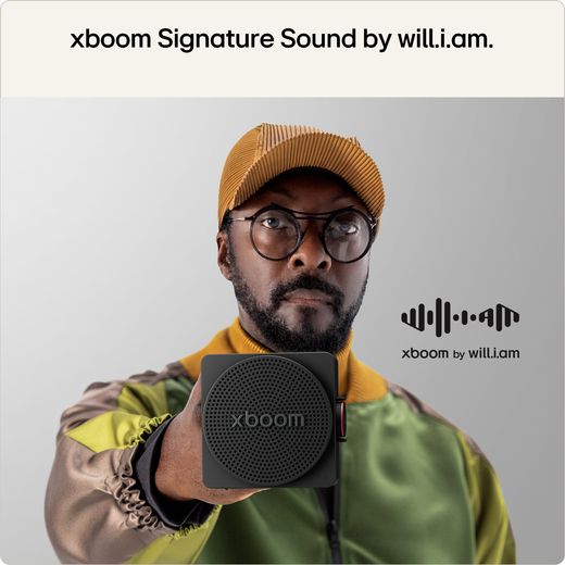 LG xboom Mini Wireless Speaker - Grey - annotation - will.i.am 