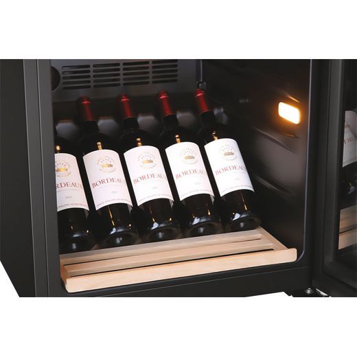 Haier Wine Cooler - Black - Wine bottle in cooler shot