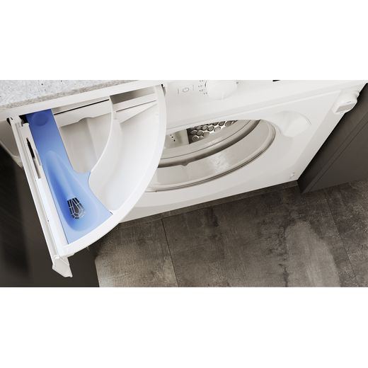 Hotpoint BI WMHG 91485 UK 9kg Washing Machine with 1400 rpm - White - Detergent drawer in kitchen shot
