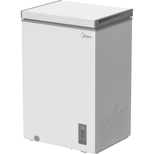 Midea MDRC154FZE01 Chest Freezer - White - Left perspective shot