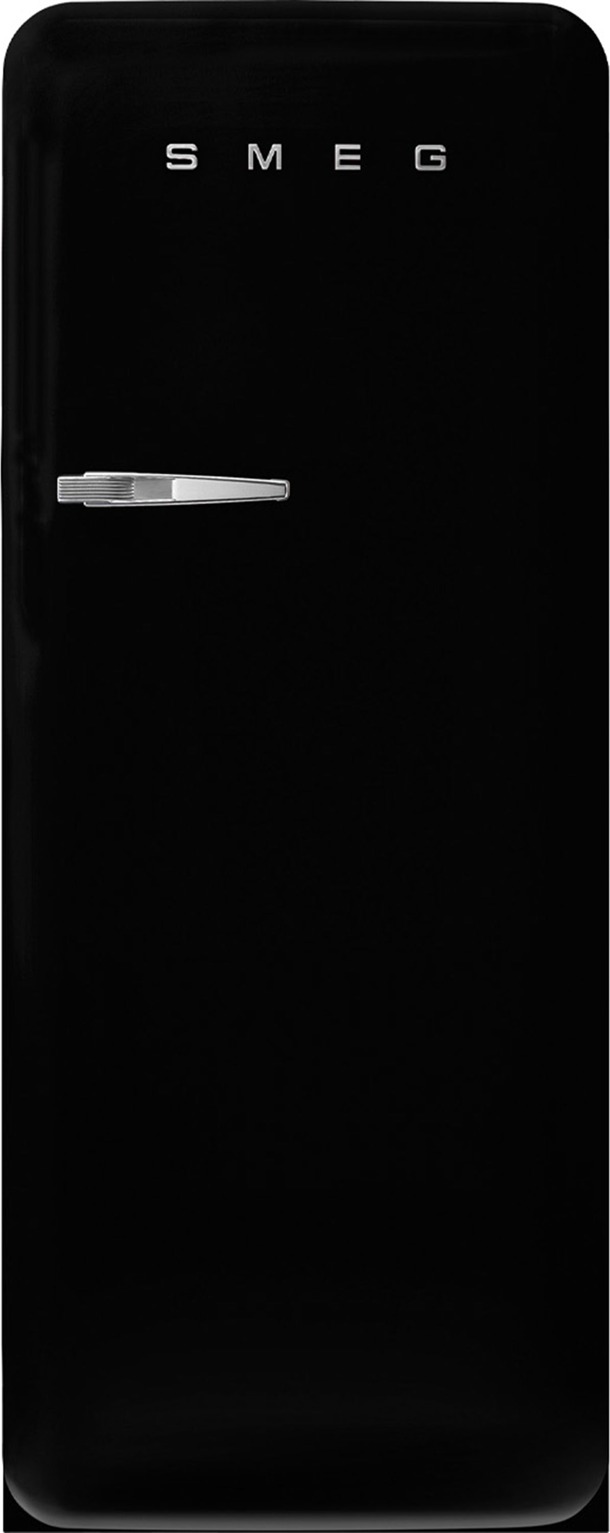 Image of Smeg 50s Style Retro Right Hand Hinge FAB28RDBLM5 153cm Small Fridge - Matte Black - D Rated, Black