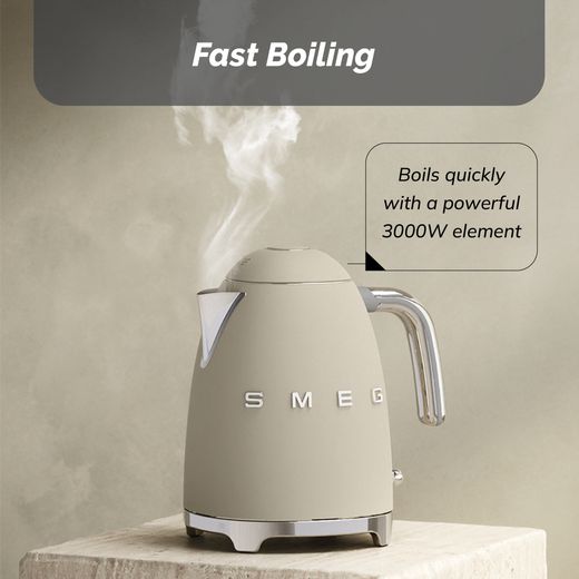 Smeg 50's Style KLF03MLMUK Kettle - Moonlight - Annotation - Fast boiling shot