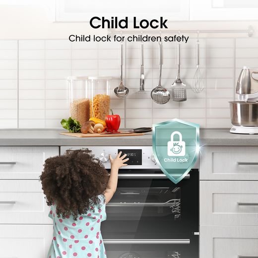 Hisense Built Under Electric Double Oven - Stainless Steel - Annotation - Child lock