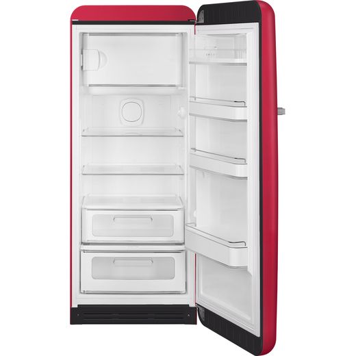 Smeg Right Hand Hinge FAB28RDRB6 153cm High Small Fridge with Ice Box - Ruby - Door open