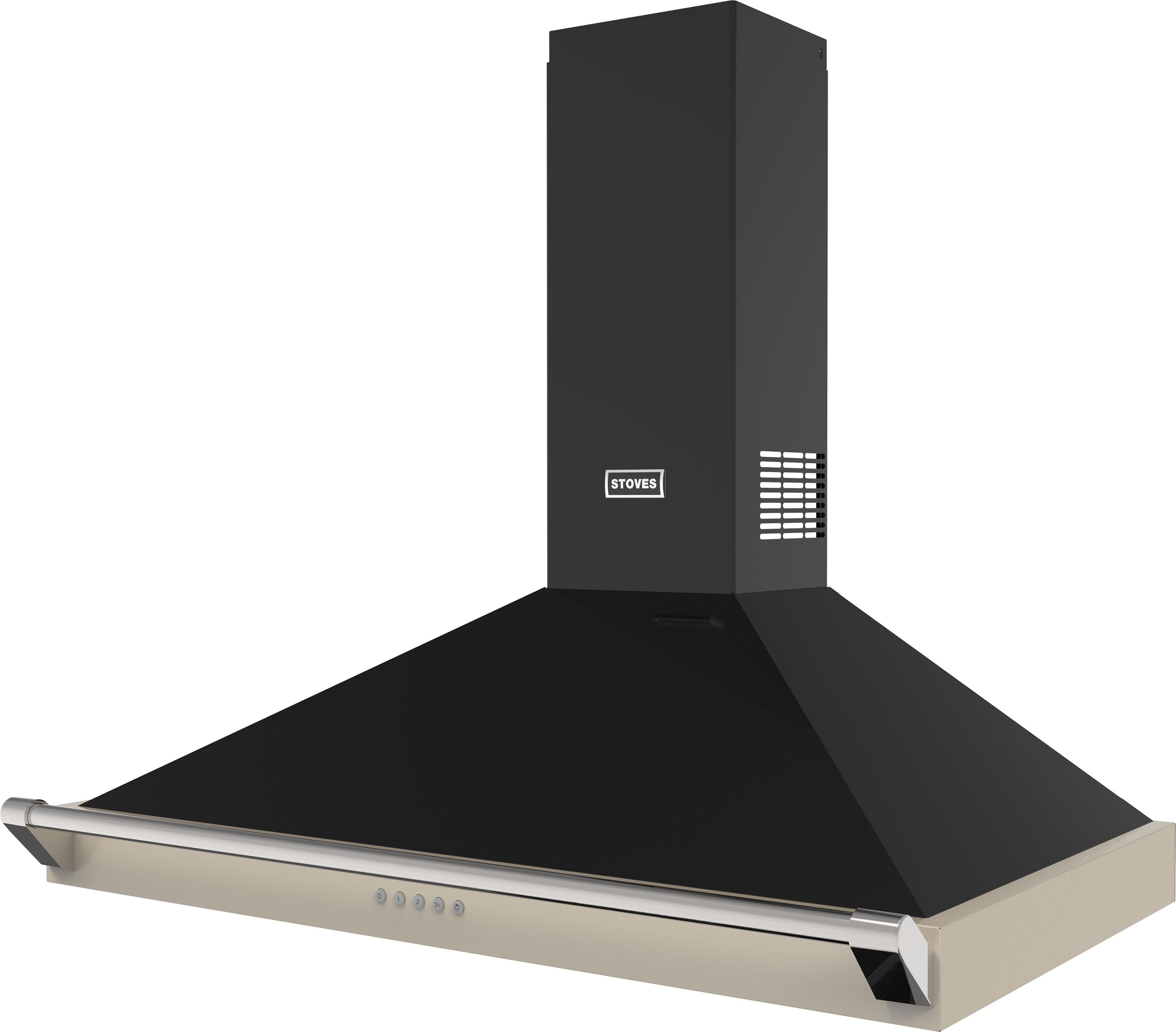 Stoves Richmond 90PYR Pyramid 90cm Chimney Cooker Hood - Cream, Cream