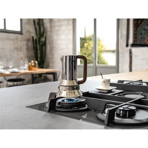 Elica NikolaTesla Flame EVO NT-FLAME-EVO-BL 88cm Venting Gas Hob - Black  - Kettle on hob shot 