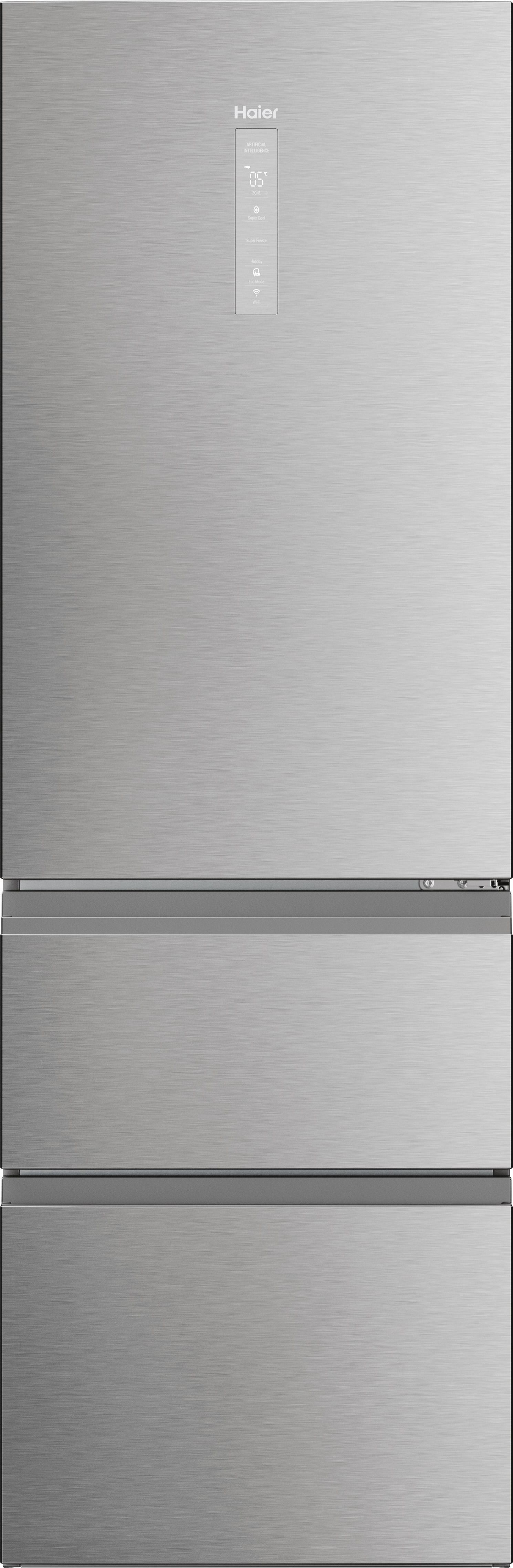 Haier 3D 60 Series 5 HTW5618ENMG Wifi Connected 60/40 No Frost Fridge Freezer - Stainless Steel - E Rated, Stainless Steel
