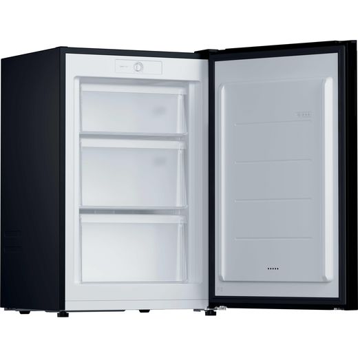 Hoover Under Counter Freezer - Black - Right perpsective with door open shot