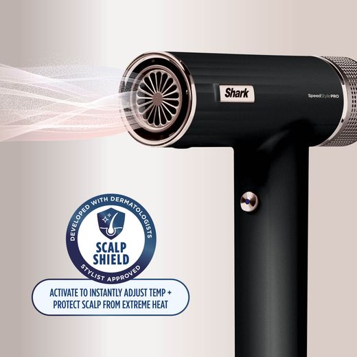 Shark SpeedStyle HD701UK Hair Dryer - Black - Annotation - Scalp shield