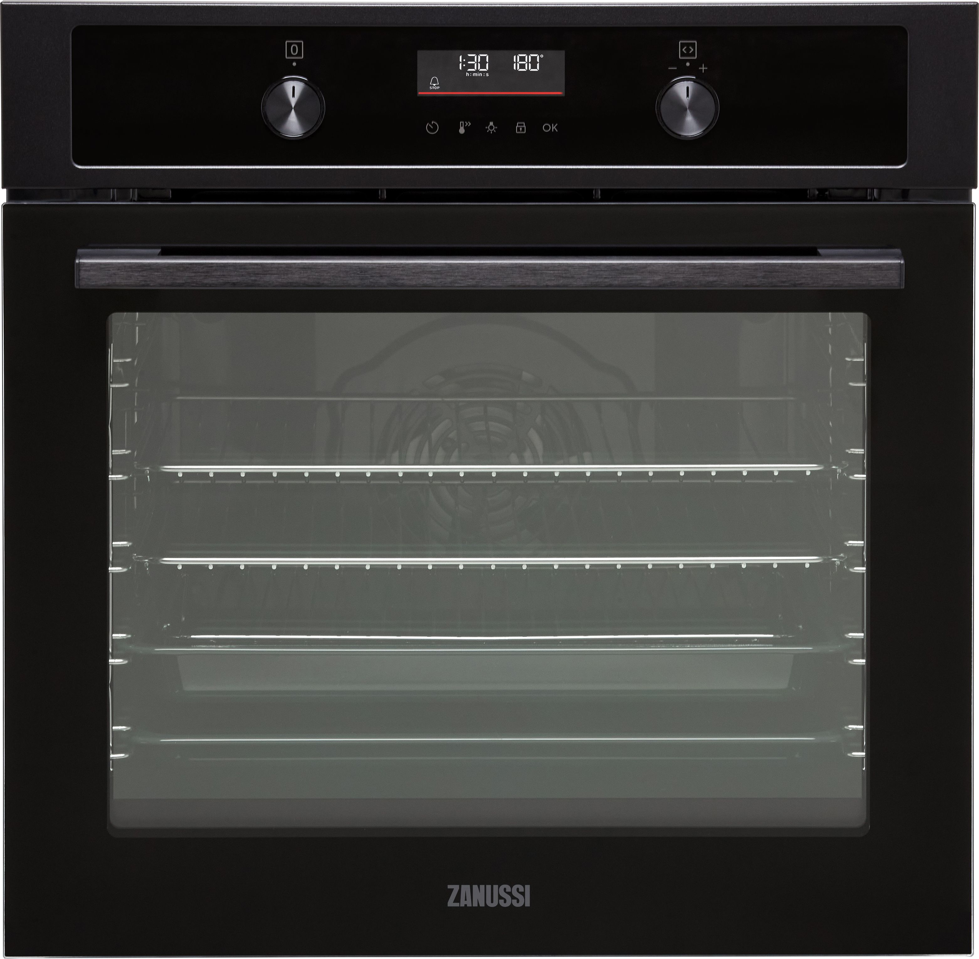 Zanussi ZOHNA7KN Built In Electric Single Oven - Black - A+ Rated, Black