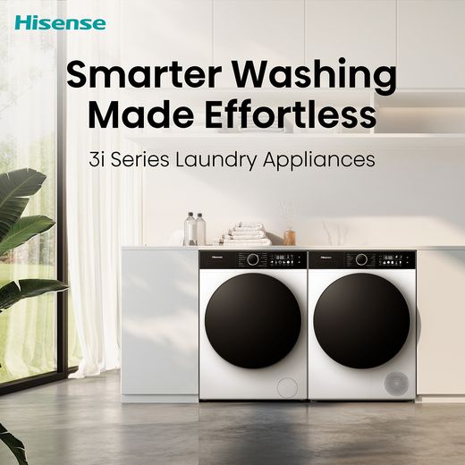 Hisense KitchenFit 3i Series WF3I9043BWFS2 9kg WiFi Connected Washing Machine with 1400 rpm - White - annotation - smarter washing shot