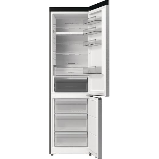 Hisense RB5P410SACCUK 203cm High No Frost Fridge Freezer - Stainless Steel - Front with door open shot 