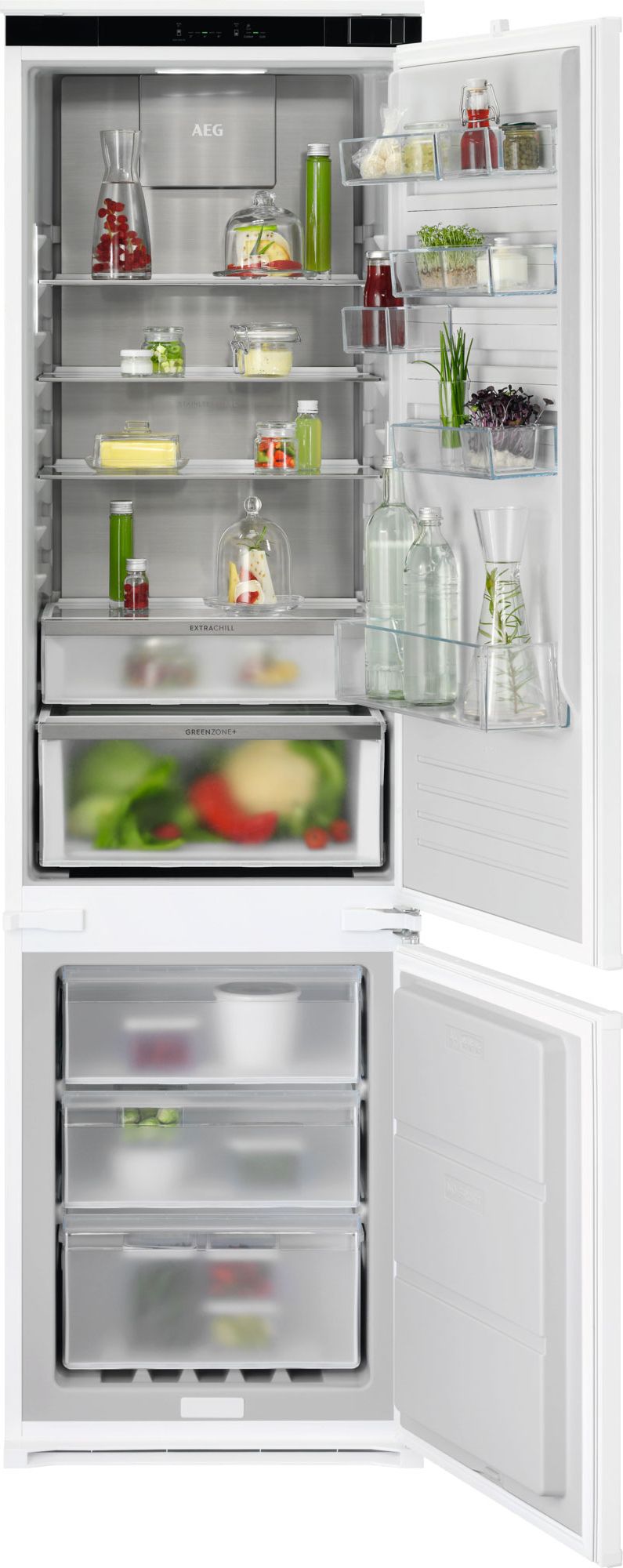 AEG NSC8M192DS Integrated Fridge Freezer - 188cm - Frost Free - White