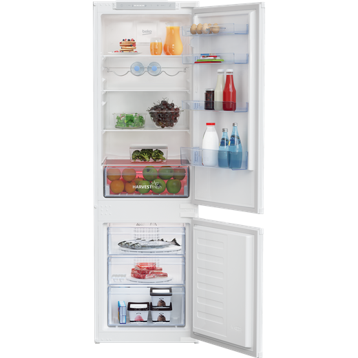 Beko HarvestFresh BCFD3V73 Integrated 70/30 Frost Free Fridge Freezer with Sliding Door Fixing Kit - White - F Rated