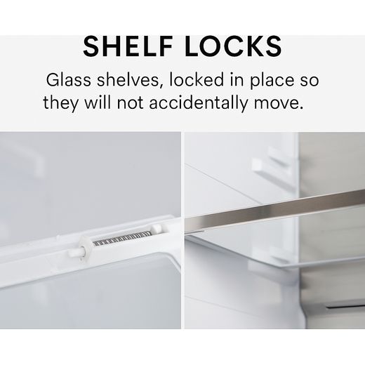 Tesla American Fridge Freezer - Stainless Steel - Annotation - Shelf locks