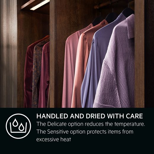 AEG 916900474 9Kg Heat Pump Tumble Dryer - Anthracite / Black - Annotation - Delicate 