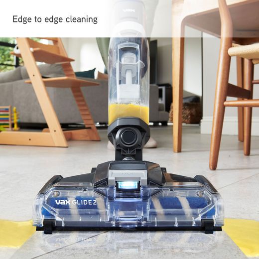 Vax ONEPWR Glide 2.0 CLHF-G2KS Hard Floor Cleaner - Graphite - Annotation - Edge to edge cleaning shot