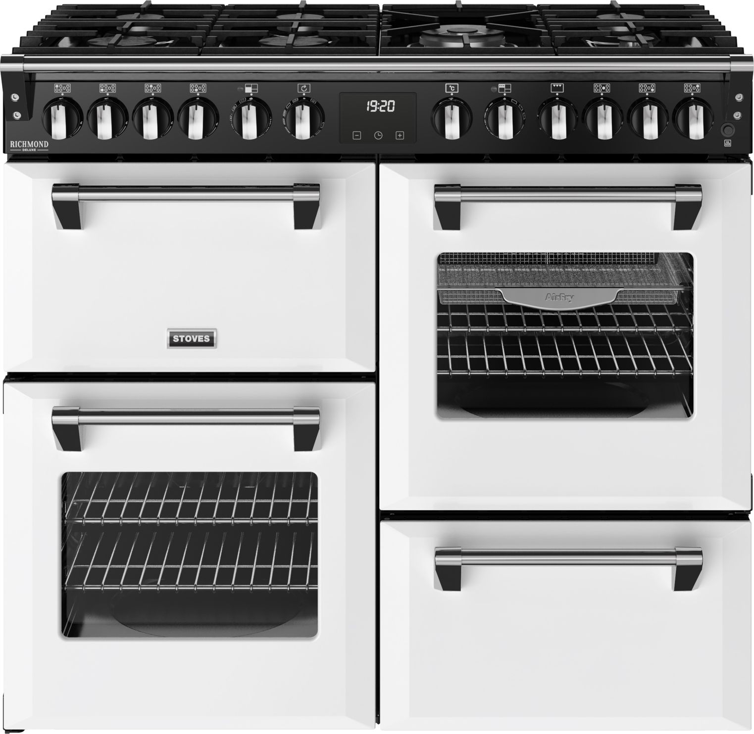 Stoves 100cm 4 Oven Gas Hob Range Cooker - White