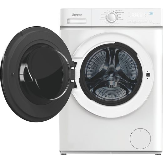 Indesit MyTime IDMA 8564 MY TIME UK 8Kg / Washer Dryer with 1400 rpm - White - Front with door open shot