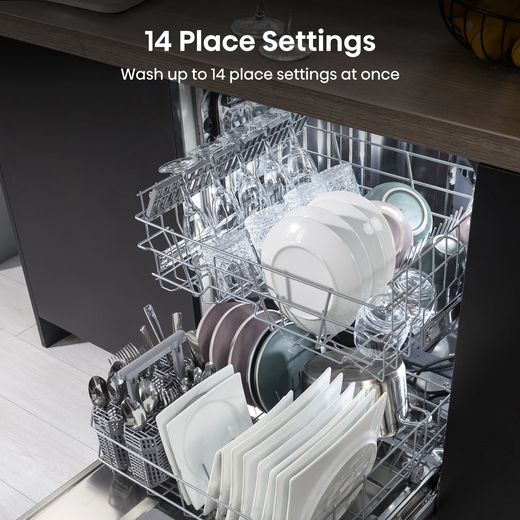 Hisense Standard Dishwasher - Stainless Steel - Annotation - 14 place setting shot