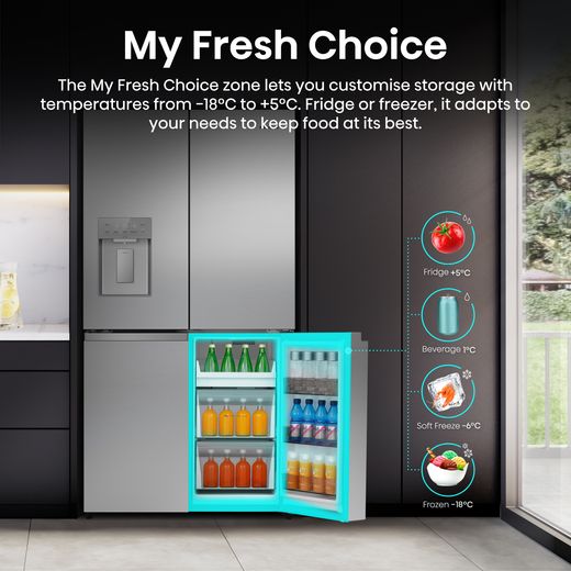 Hisense PureFlex American Fridge Freezer - Stainless Steel - Annotation - my fresh choice 