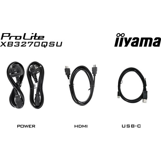 iiyama ProLite XB3270QSU-B1 32" WQHD 100Hz Monitor - Black - Annotation - Cable shotnitor featuring QHD resolution_11