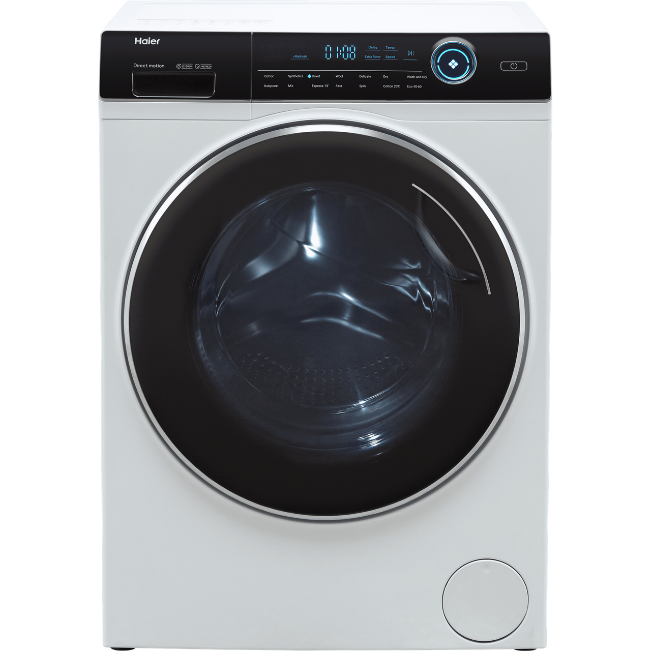 Haier HWD80-B14979S Freestanding Washer Dryer Graphite Direct Motion and LED Display EU Acoustic Class: C 8kg/5kg load 1400RPM Decibel rating: 73