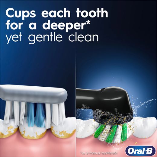 Oral B Vitality PRO Electric Toothbrush - Black - Annotation - Cup each tooth shot