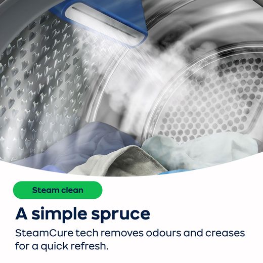 Beko SteamCure BM3T3833W 8Kg Heat Pump Tumble Dryer - White - AO Annotation - SteamCure
