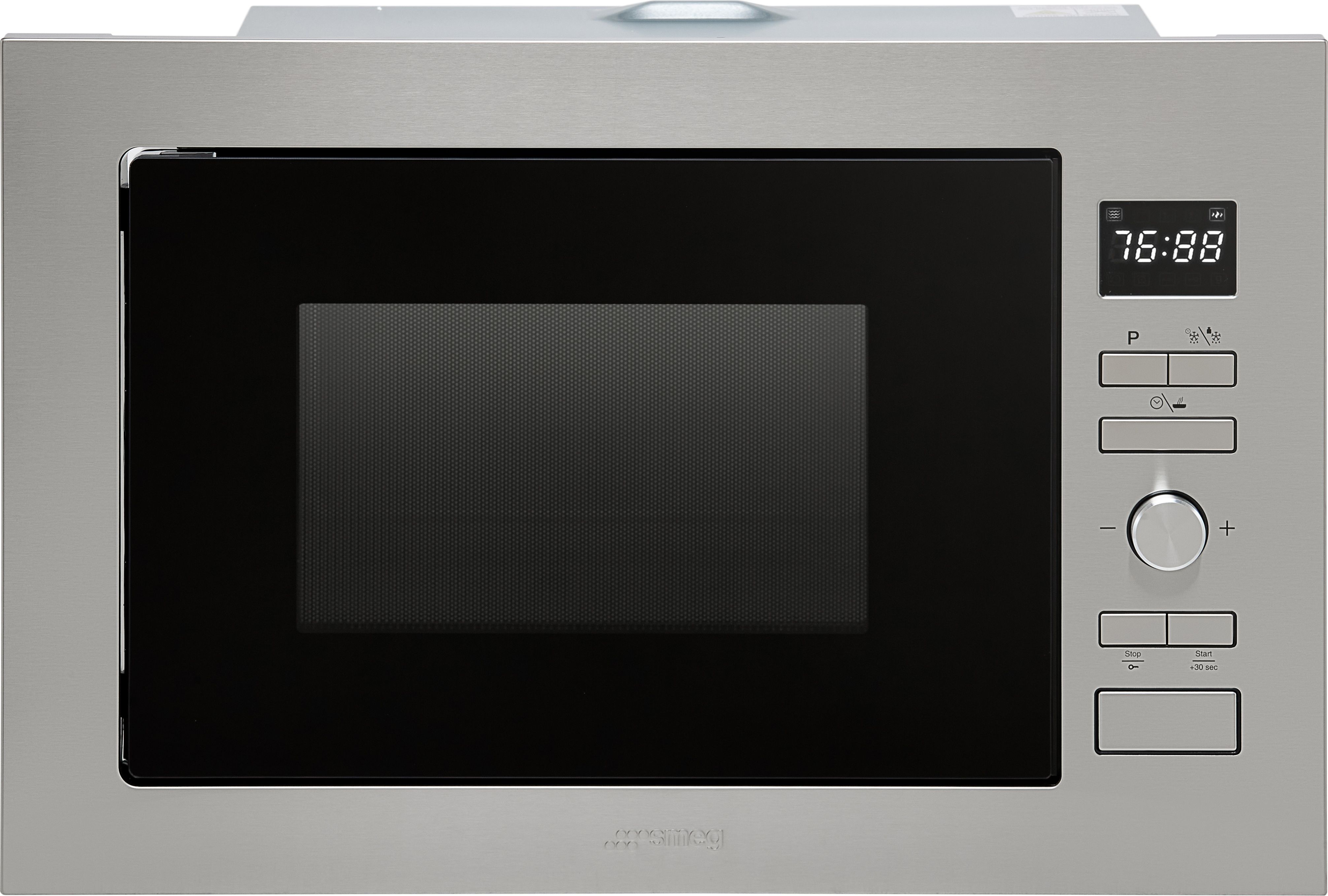 Smeg Cucina FMI425X 39cm tall, 60cm wide, Built In Compact Microwave - Stainless Steel, Stainless Steel