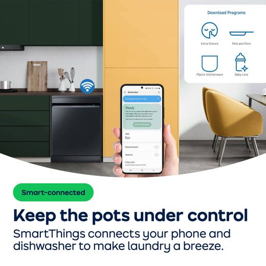 Samsung Series 7 AutoRelease™ Standard Dishwasher - Silver - AO Annotation - SmartThings