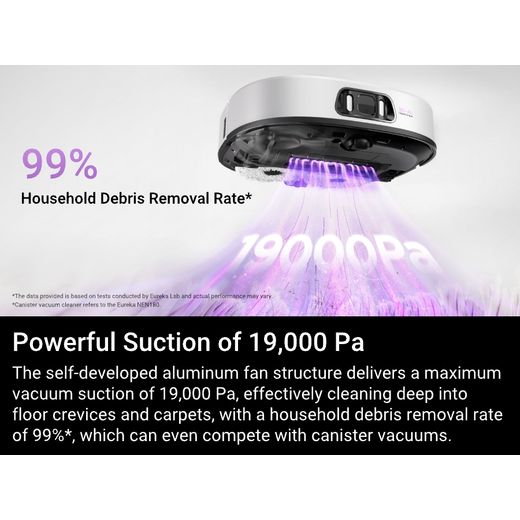 Eureka J15 Robotic Vacuum Cleaner - White - annotation - powerful suction