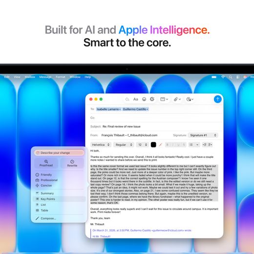 Apple MacBook Neo, - Indigo - Annotation - Apple intelligence shot