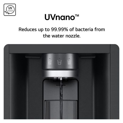 LG NatureFRESH™ American Fridge Freezer - Matte Black - Annotation - UVnano