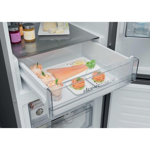 Haier Combi Series 3 HDPR3618CNPK 185cm Fridge Freezer - Inox - Fresh drawer