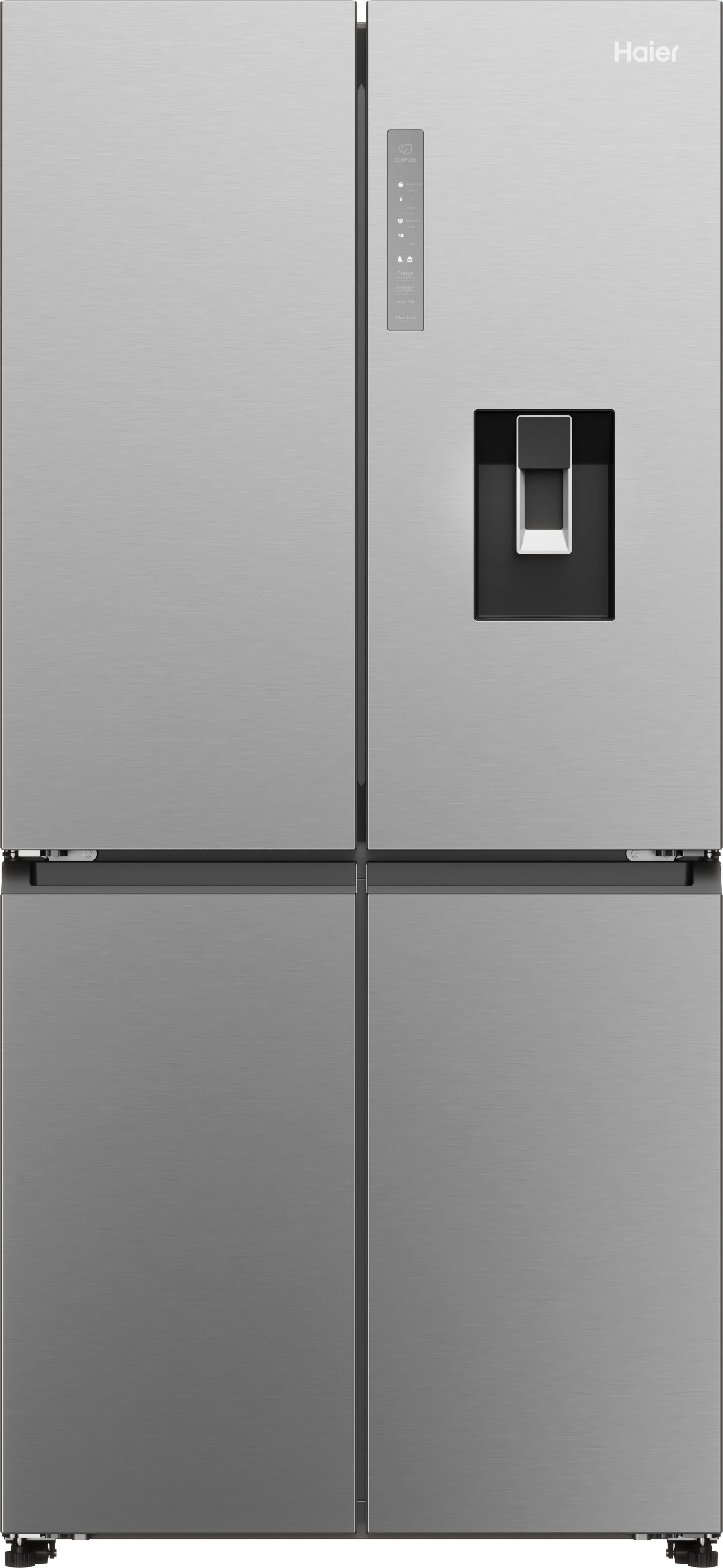Haier HCR3818EWMM Total No Frost American Fridge Freezer - Stainless Steel - E Rated, Stainless Steel