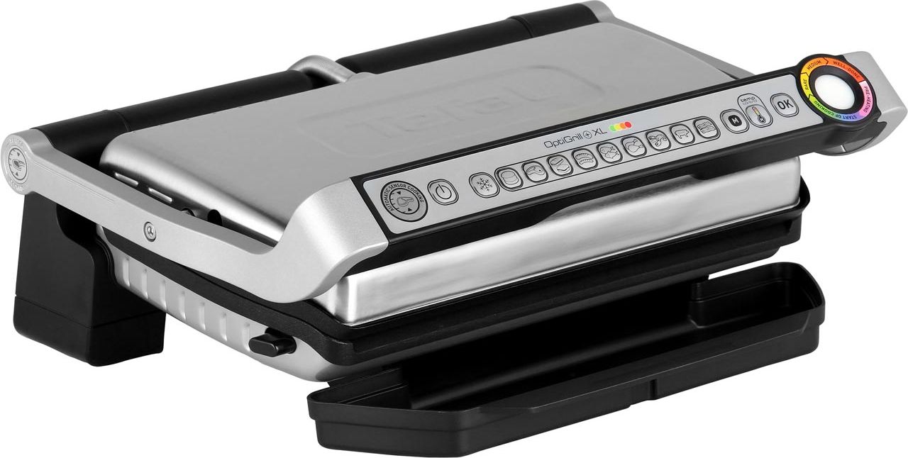 TEFAL Tefal OptiGrill+ XL GC722D40 Intelligent Health Grill, 9 Automatic  Settings, Stainless steel, 2000W, 6-8 Portions GC722D40